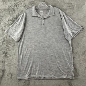 Minus33 Woolverino‎ Polo Shirt XL Ash Gray Wool Blend Lightweight Short Sleeve